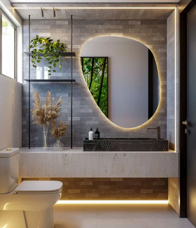 Ecliptica Asymmetric Led Decorative Mirror