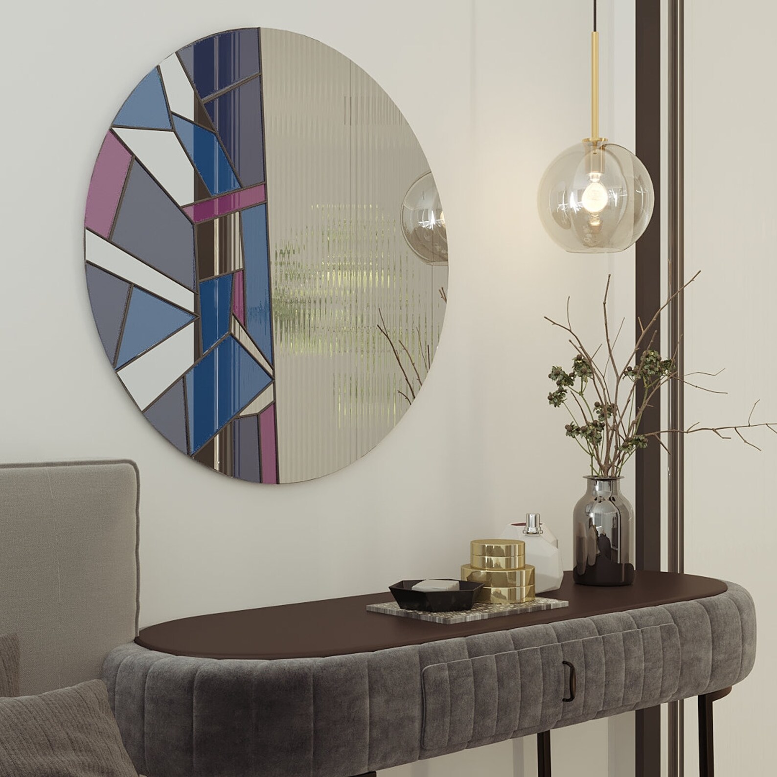 Noctis Round Decorative Stained Glass Mirrors - Image 2