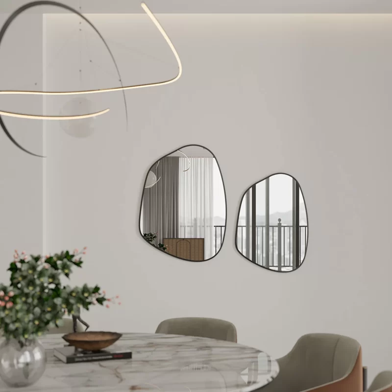 Enigma Framed Asymmetric Decorative Mirror