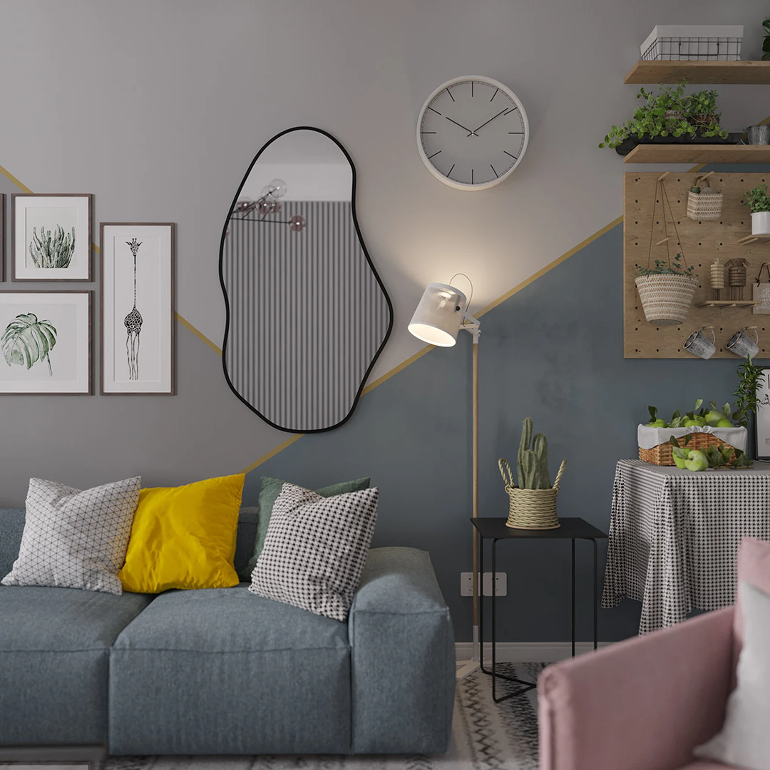 Archon Framed Asymmetric Decorative Mirror