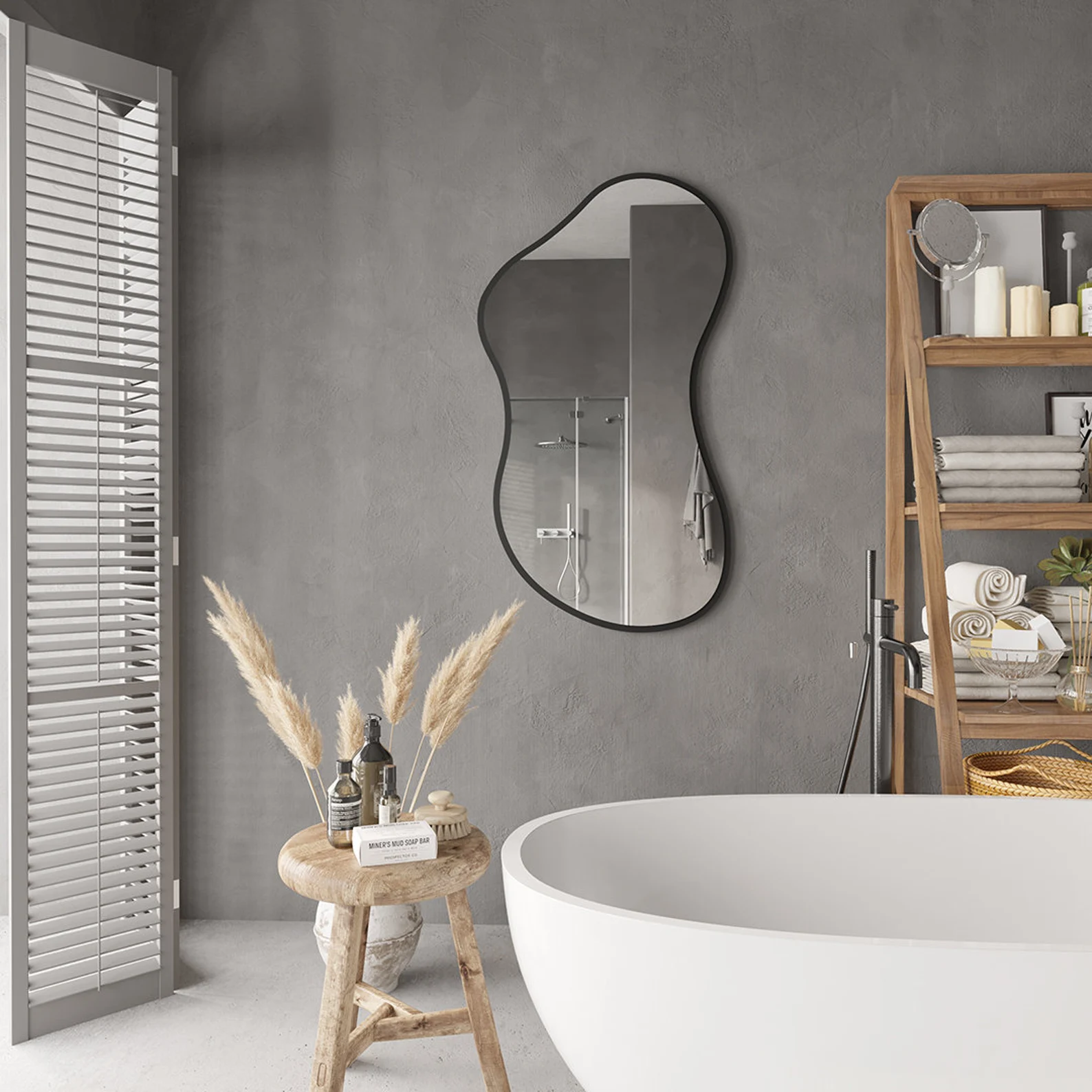 Lunaris Framed Asymmetric Decorative Mirror