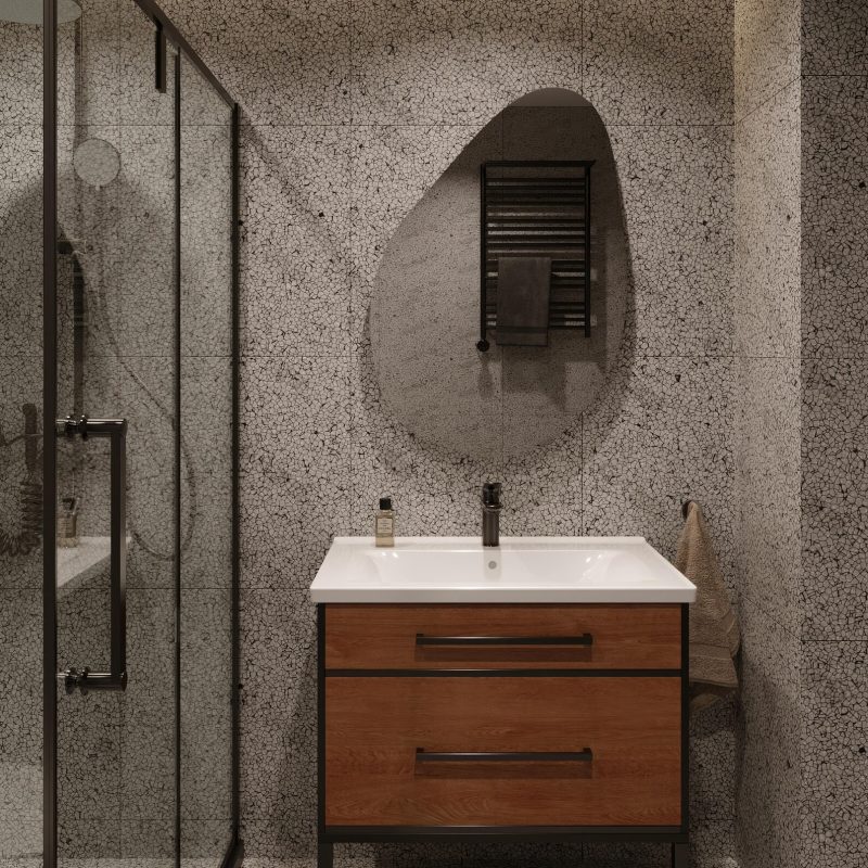 Nocturne Led Asymmetrical Decorative Bathroom Mirror - Image 4