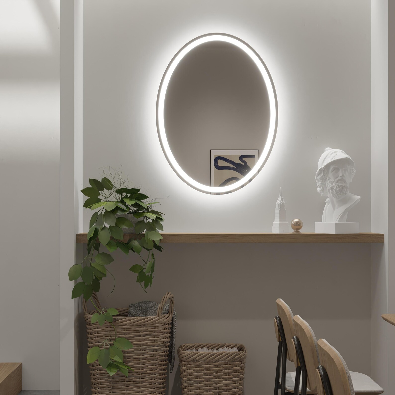 Radiant Oval Led Decorative Mirror - Image 2