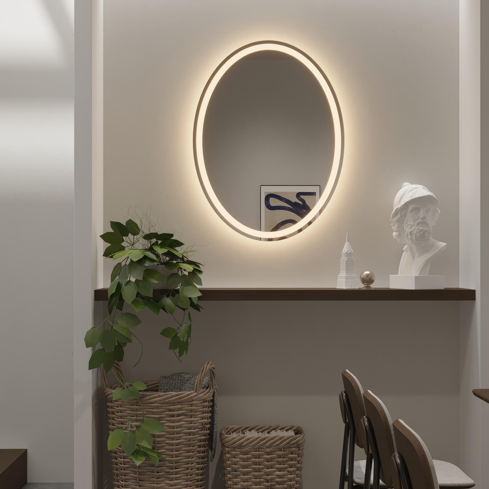 Radiant Oval Led Decorative Mirror