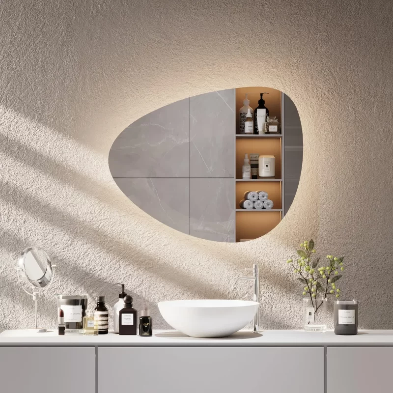 Aura Asymmetric Decorative Bathroom Mirror
